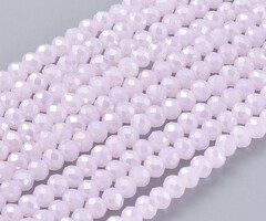 Facet Glaskralen Electroplate Licht Roze Shine 3x2mm, streng 130 stuks
