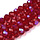 Faceted Glassbeads Rainbow Plated Red Clear 3x2mm, strand 130 pieces