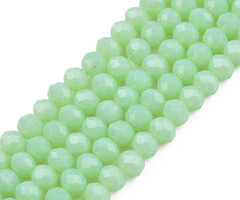 Faceted Glassbeads Pale Green 4x3mm, strand 100 pieces