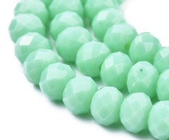 Faceted Glassbeads Mint Green 4x3mm, strand 110 pieces