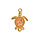 Connector Turtle Orange DQ 24K Gold Plated 23.2x16.6mm