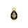 Drop Charm Art Deco Style Black DQ 24K Gold Plated 9.5x16.5mm