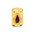 Gold Charm With Red Drop DQ Gold Plated 11.2x19.9mm