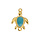 Connector Turtle Turquoise DQ 24K Gold Plated 15.1x20.7mm