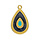 Drop Charm Black Blue DQ 24K Gold Plated 15.7x26.6mm