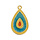 Drop Charm Turquoise Red DQ 24K Gold Plated 15.7x26.6mm