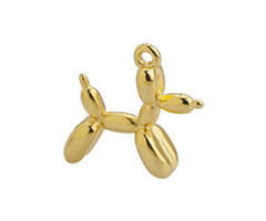 Jeff Koons Balloon Dog Charm DQ 24K Gold Plated 20x18.5mm