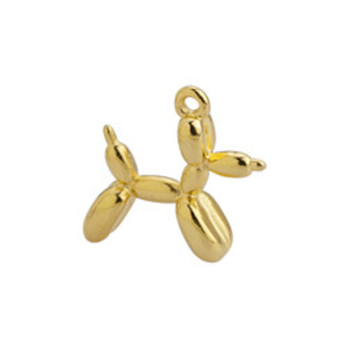 Jeff Koons Balloon Dog Charm DQ 24K Gold Plated 20x18.5mm
