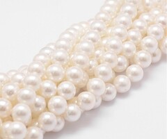 Shell Pearl Beads 6mm, strand 50 pieces