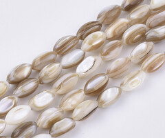 Natural Shell Beads Oval 9x5mm, strand 35 pieces