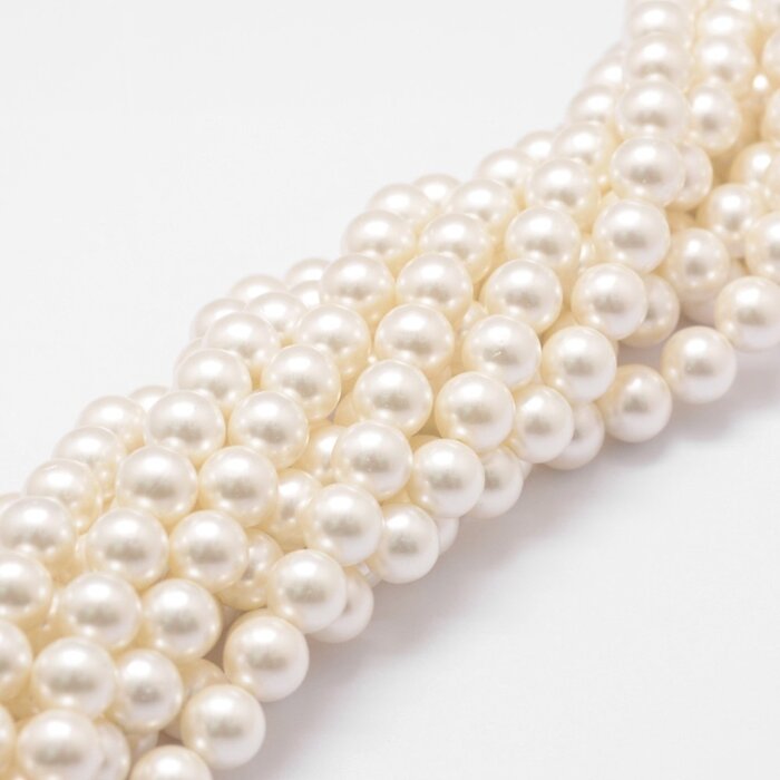 Shell Pearl Beads 8mm, strand 40 pieces