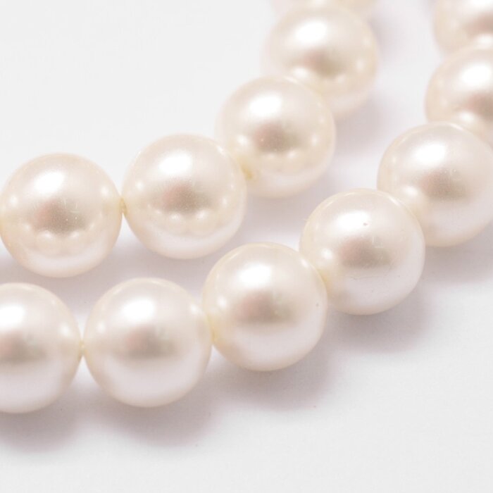 Shell Pearl Beads 8mm, strand 40 pieces