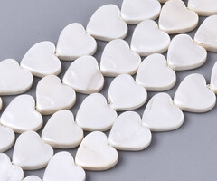 Natural Schelp Kralen Hartje 8~9x8~9x2mm, streng 35 stuks