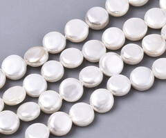 Natural Schelp Kralen Rond 6x3mm, streng 50 stuks