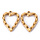 Stainless Steel Charm Open Heart Gold Plated 26.5x20.5x3mm