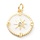 Brass Charm 18k Gold Plated with Zirconia Compass 17x15x2mm