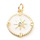 Brass Charm with Zirconia Compass 17x15x2mm