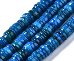 Natural Gekleurde Schelp Disc Kralen Donker Blauw 6x6x1~2.5mm, streng 180 stuks
