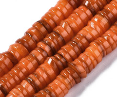 Natural Gekleurde Schelp Disc Kralen Oranje 6x6x1~2.5mm, streng 180 stuks