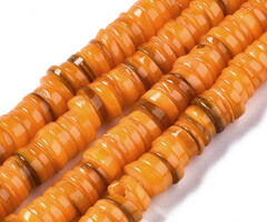 Natural Gekleurde Schelp Disc Kralen Licht Oranje 6x6x1~2.5mm, streng 180 stuks