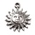 Stainless Steel Charm Sun Silver 14.5x11.5x2mm