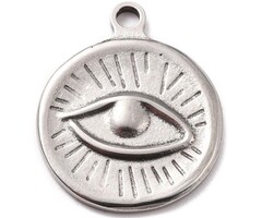 Stainless Steel Bedel Oog Zilver 20.5x17x2mm