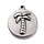 Stainless Steel Charm Palm Tree Coin Silver 16.5x14.5x2.5mm