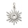 Stainless Steel Charm Sun Silver 17.5x13.5x1mm