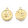 Stainless Steel Charm Sun and Moon 18K Gold Plated 19x15.5x2.5mm