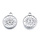 Stainless Steel Charm Coin Sun Silver 19x15.5x2mm