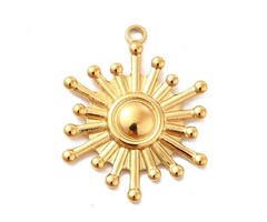 Stainless Steel Charm Sun 22.5x17.5x2mm