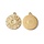 Stainless Steel Charm Sun Coin 18K Gold Plated 17.5x15x2mm