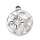 Stainless Steel Charm Sun Coin Textured Silver 18.5x15x2mm