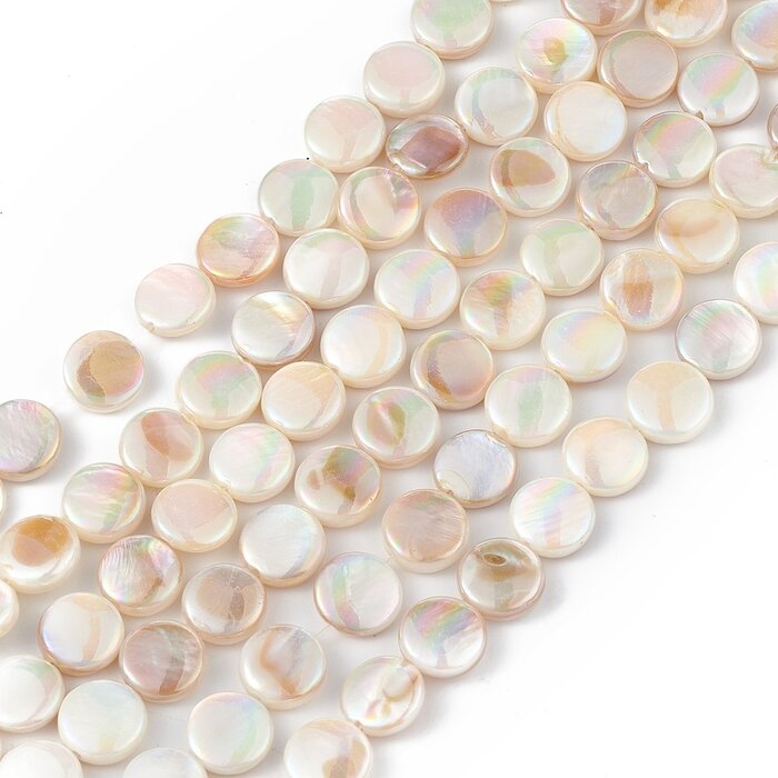 Natural Freshwater Shell Beads 8x3mm, strand 35 pieces