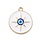 Evil Eye Charm Blue Gold 24x21x3mm