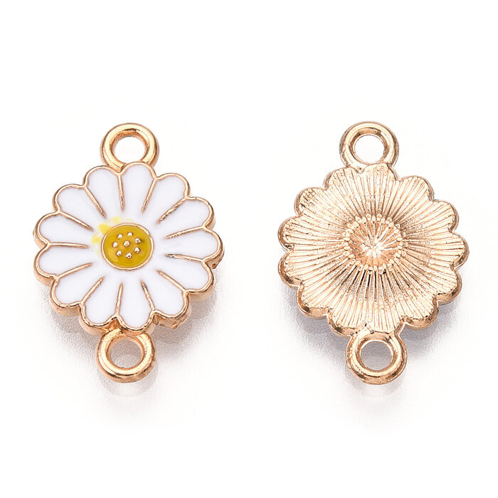 Zonnebloem Tussenzetsel Gold Plated 18x12x2mm