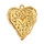 Stainless Steel Charm Heart Textured Gold 36x29x3mm