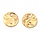 Stainless Steel Charm Coin Textured Gold 8x1mm