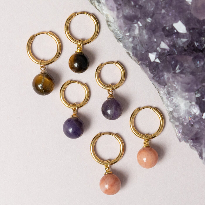 Stainless steel gemstone earrings Inspi615