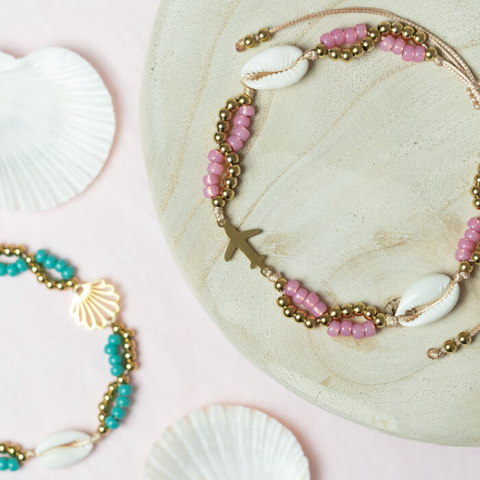 Colorful bracelet/anklet with Miyuki Rocailles