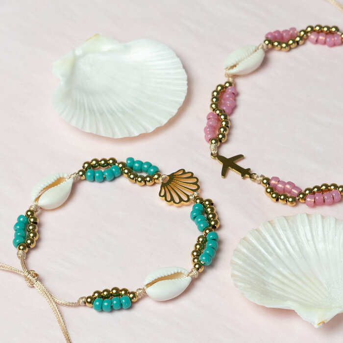 Colorful bracelet/anklet with Miyuki Rocailles