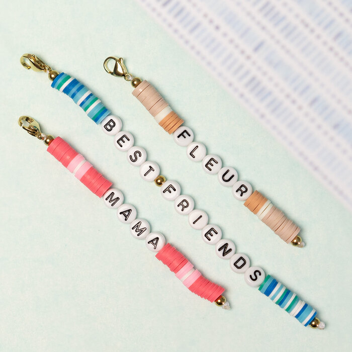 Keychain with Katsuki Fimo and Letter Beads Inspi627