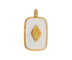 Rechthoek Bedel Wit DQ 24K Gold Plated 11.7x20.7mm