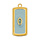 Rectangle Charm Light Blue DQ 24K Gold Plated 13.7x29.2mm