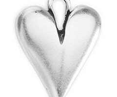 Groot Hart Bedel Zilver DQ 27x35mm