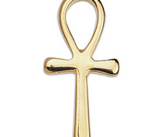 Ankh Kruis Bedel DQ 24K Gold Plated 18x37mm