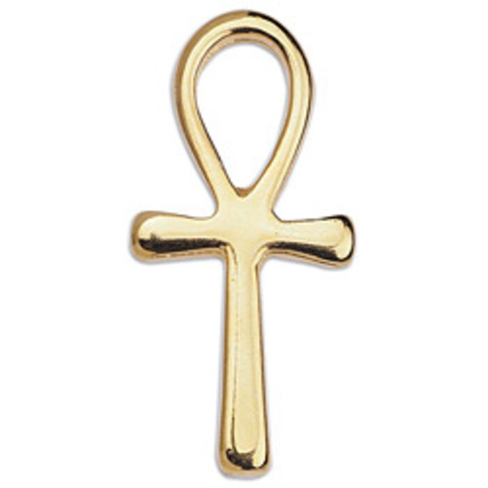 Ankh Kruis Bedel DQ 24K Gold Plated 18x37mm