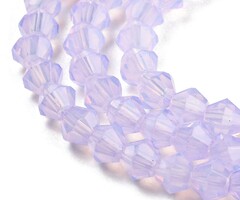 Facet Glaskralen Bicone Lila Paars 4~4.5x3.5~4mm, streng 70 stuks