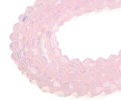 Faceted Glassbeads Bicone Soft Pink 4~4.5x3.5~4mm, strand 70 pieces