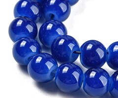 Glaskralen Kobalt Blauw 6.5mm, streng 120 stuks